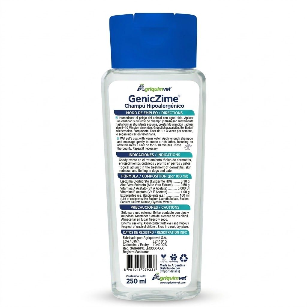 Geniczime Champu Hipoalergenico 250 ML - Miniatura 3
