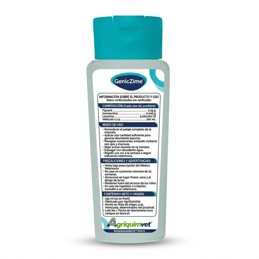 Geniczime Champu Plaguicida Ectoparasitario 250 ML - Miniatura 3