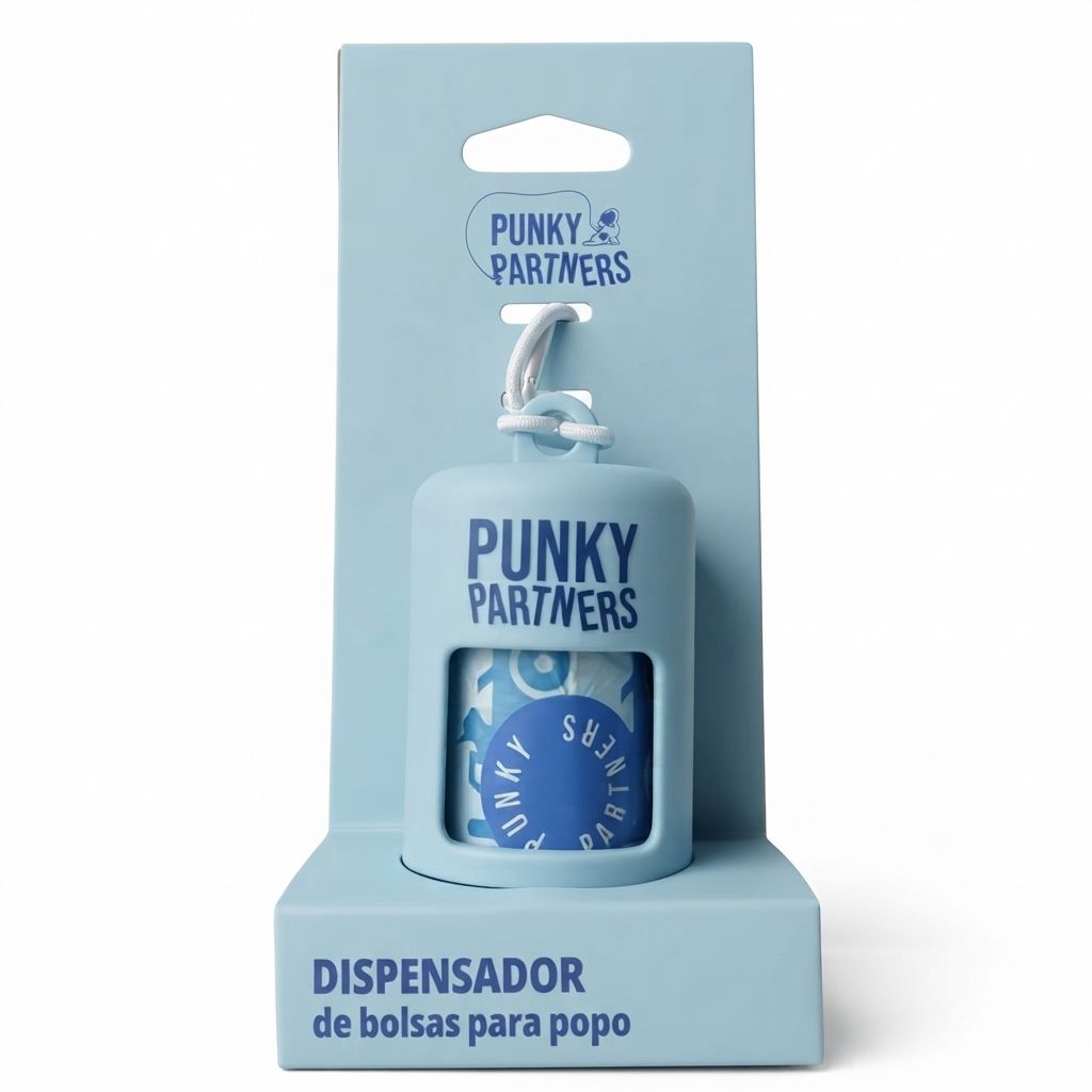 Punky Partners Dispensador de Bolsas - Accesorio Portátil con Enganche para Paseo Incluye un Rollo