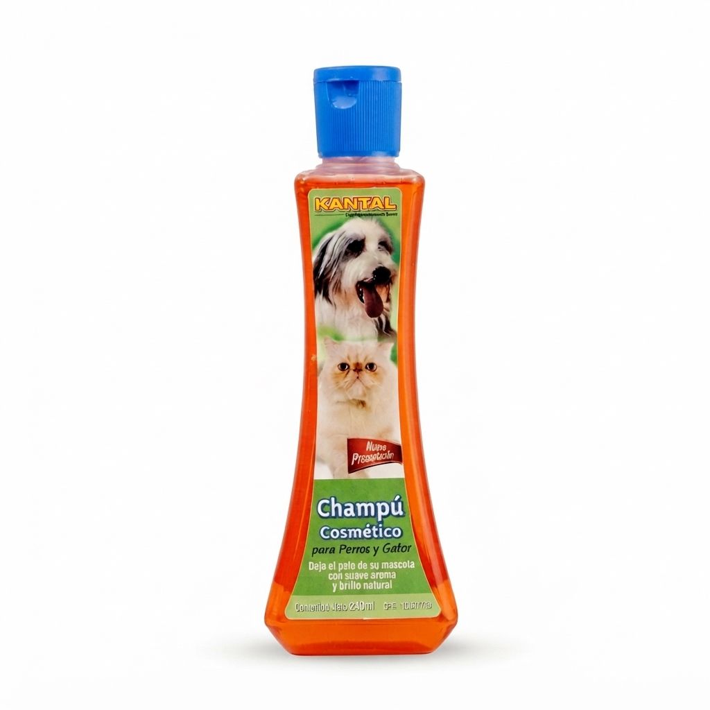 Kantal Champú Cosmético 240 ML - Brillo y Suavidad Realzada para el Pelaje de tu Mascota