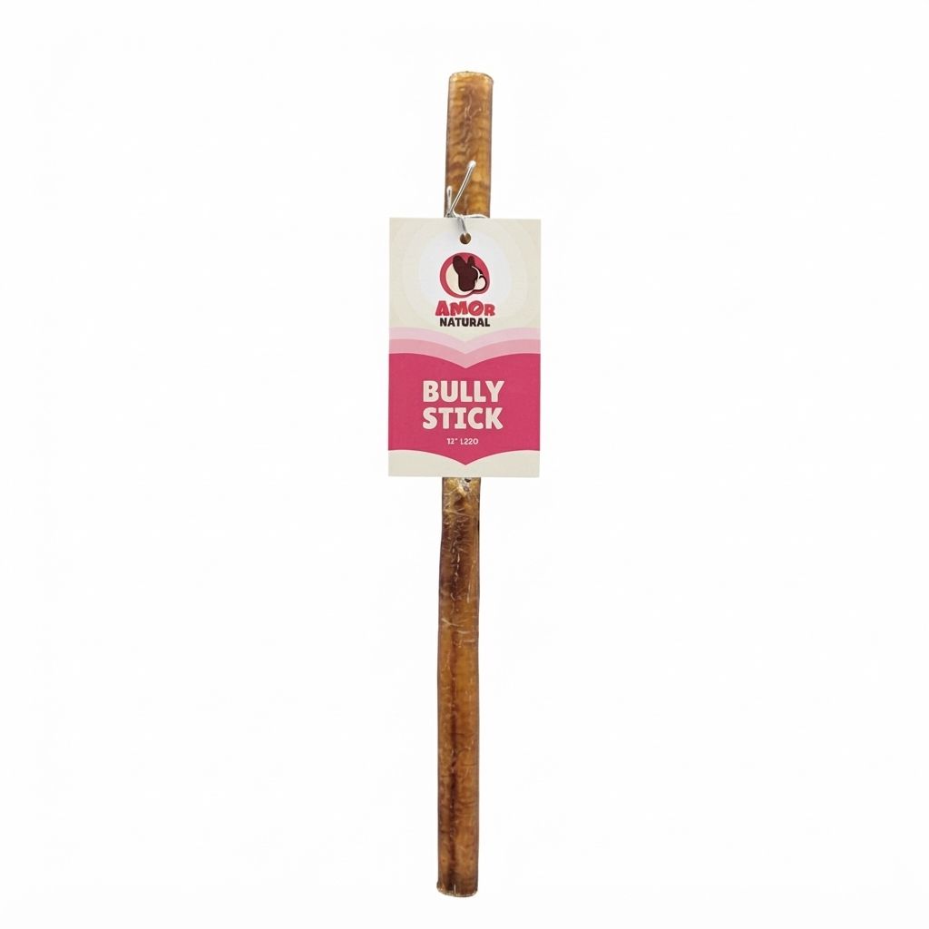 Bully Stick Liso Amor Natural 12 Pulgadas Premio Natural para Perros - Imagen 1