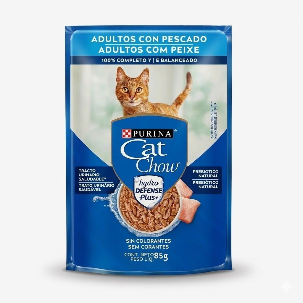 Purina Cat Chow Alimento Húmedo para Gatos Adultos - Trozos en Salsa Sabor Pescado 85 g - Miniatura 2