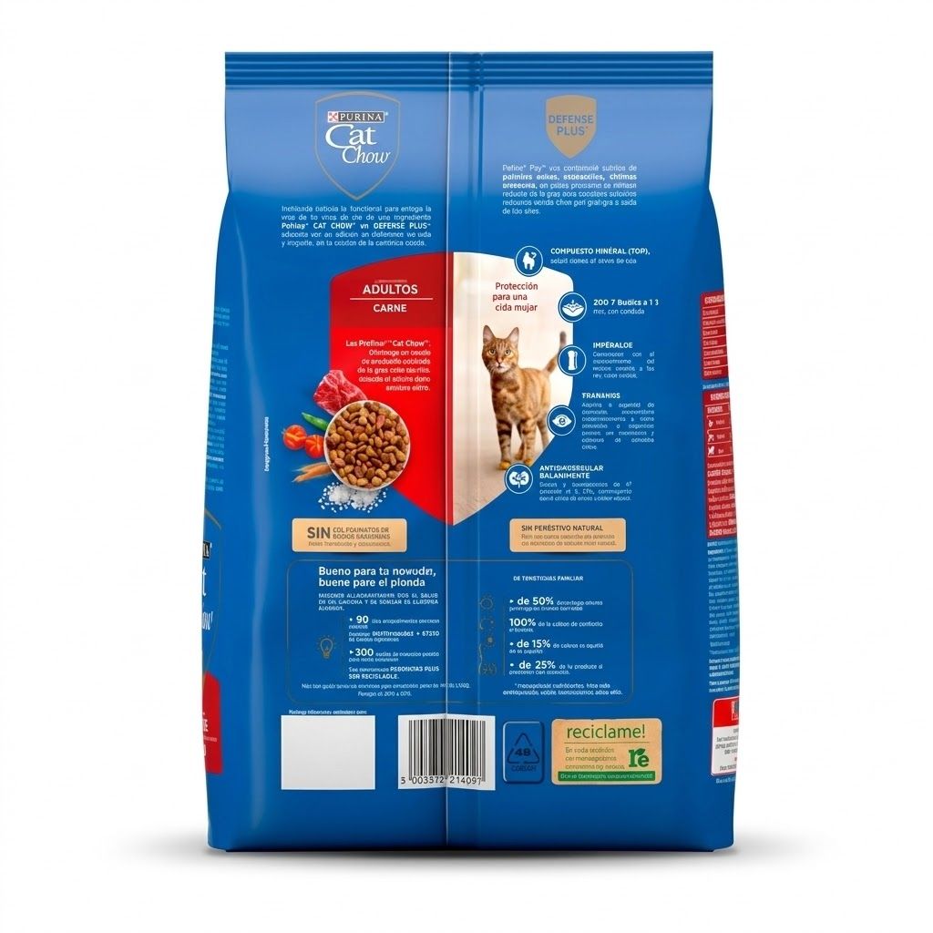 Purina Cat Chow 500 Gr Alimento Seco para Gatos Adultos Sabor Carne con Prebióticos  - Miniatura 2