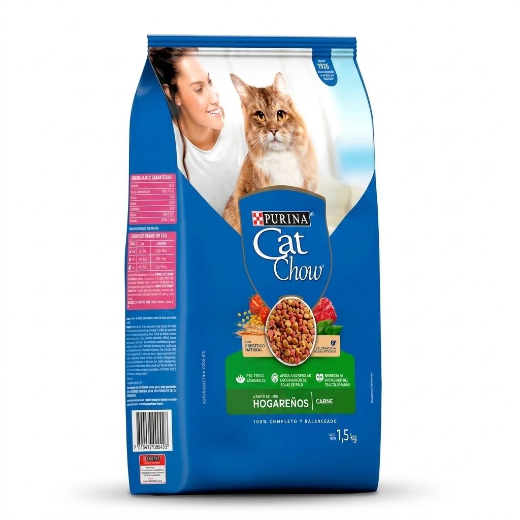 Purina Cat Chow 1,5 Kg Alimento para Gatos Hogareños con Prebióticos y Control de Bolas de Pelo - Miniatura 2