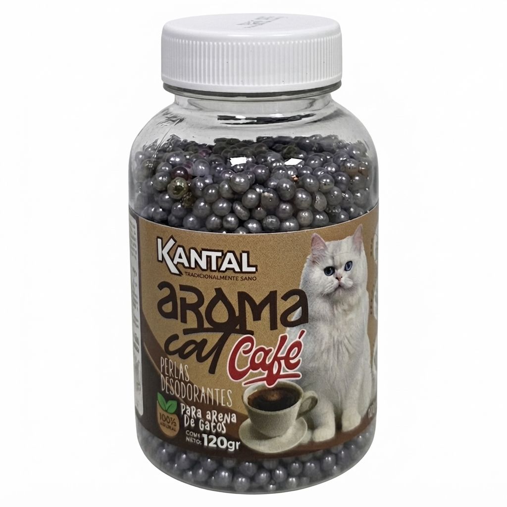 Perlas Desodorantes para Arena de Gatos con Aroma a Café 120 Gramos Potenciador de Frescura Control de Olores Prolongado Higiene para Arenero.