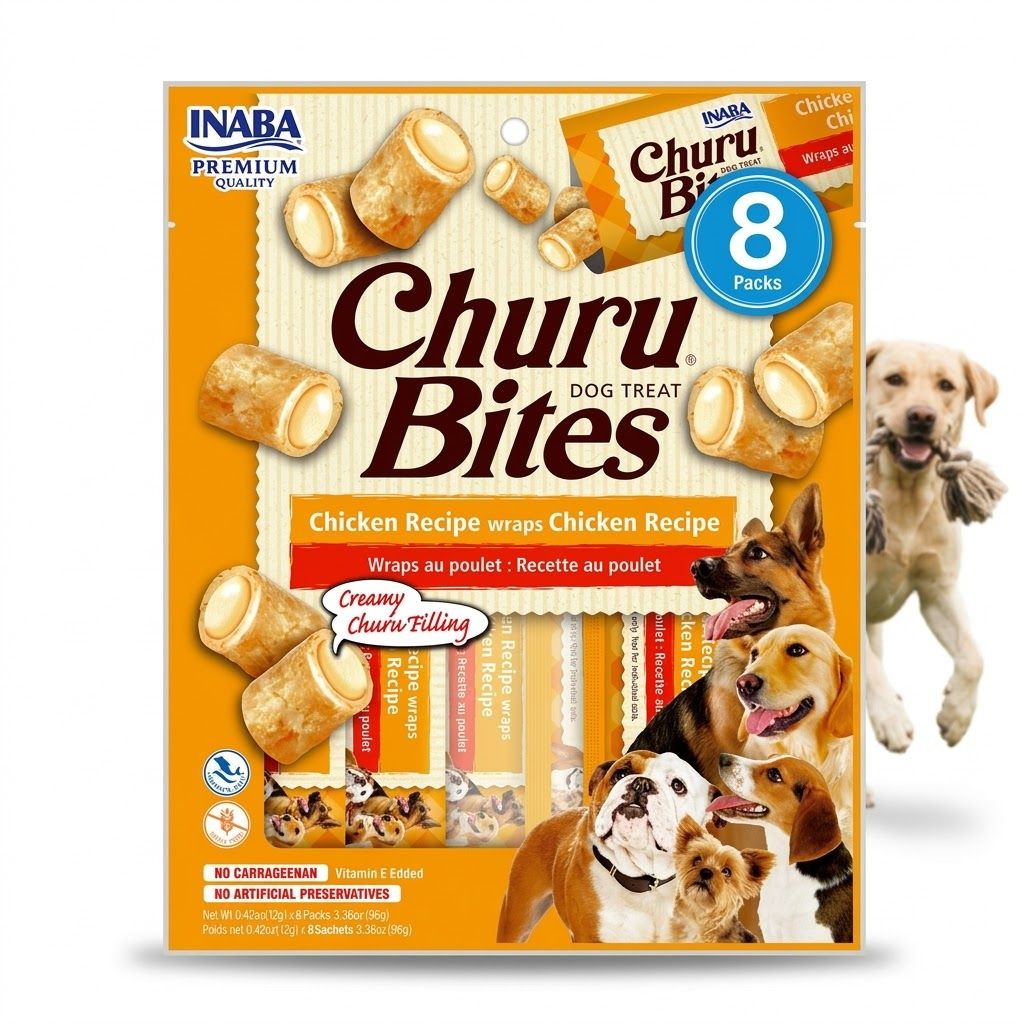 Inaba Churu 8 x 12 gr Snack para Perros sin Granos, Lamibles y Exprimibles, Puré Cremoso para Gatos con Vitamina e y Taurina, Receta de Pollo - Miniatura 3
