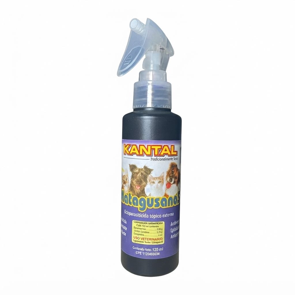 Kantal Matagusanos Morado para Perros y Gatos 120 ML - Antiséptico y Larvicida de Uso Externo