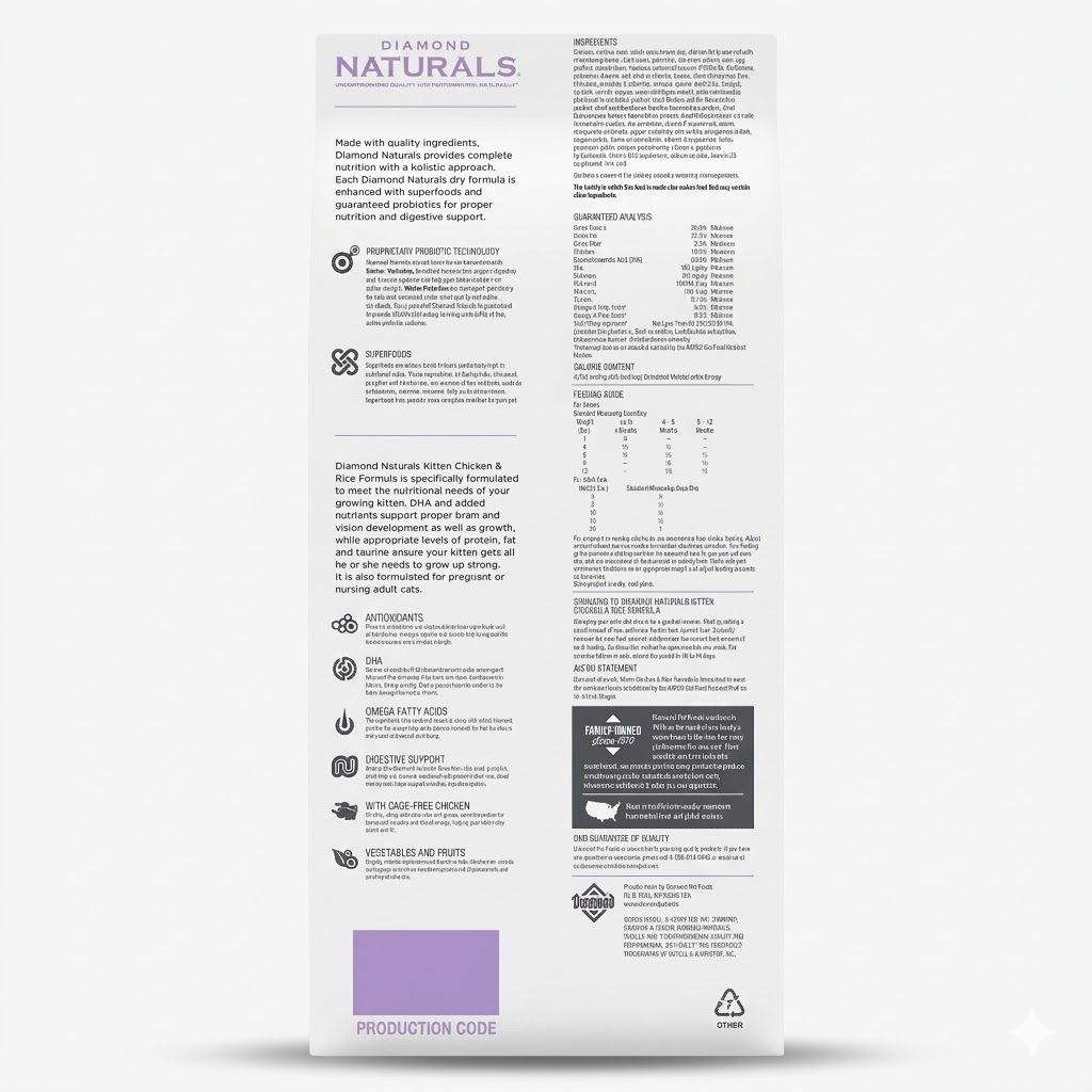 Diamond Naturals Alimento 3kg para Gatitos y Gatas en Lactancia Pollo y Arroz  - Miniatura 2