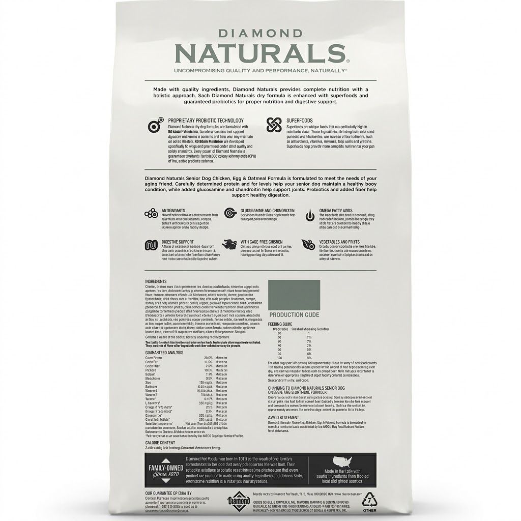 Diamond Naturals Senior Alimento 2kg para Perros Mayores de 7 años - Pollo, Huevo y Avena  - Miniatura 2