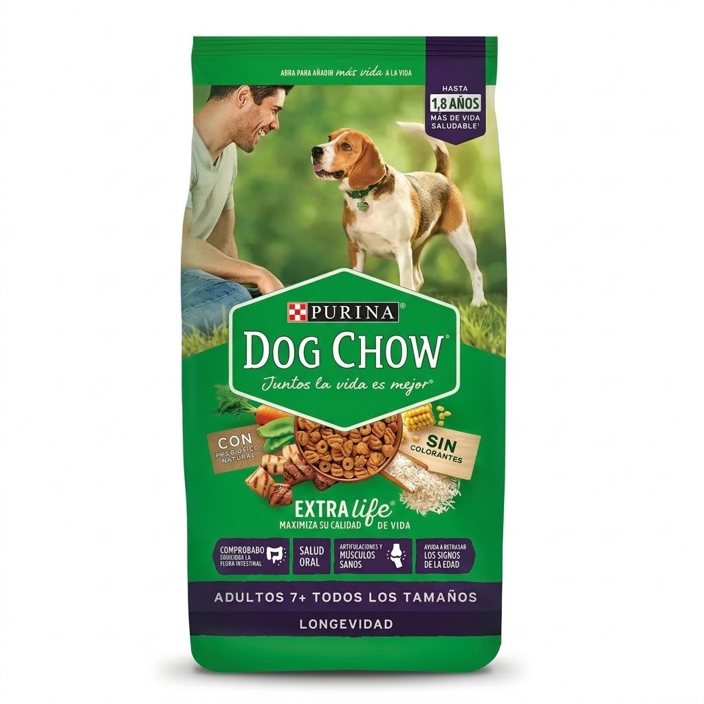 Purina Dog Chow 2 Kg Alimento Seco para Perros Adultos Mayores de 7 años Sin Colorantes  - Imagen 1