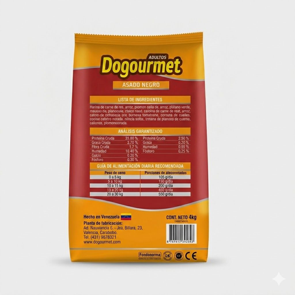 Dogourmet 4 Kg Alimento Seco para Perros Adultos Sabor Asado Negro - Miniatura 2
