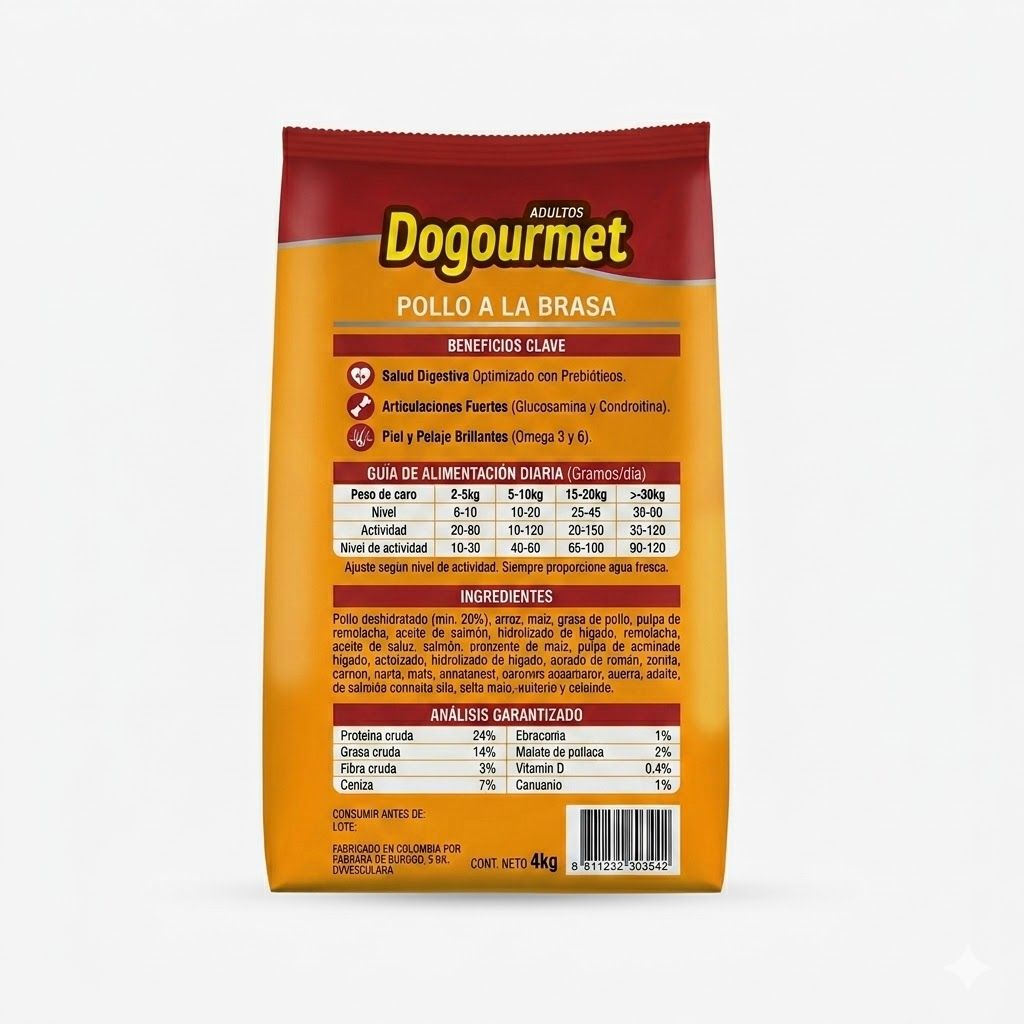 Dogourmet 4 Kg Alimento Seco para Perros Adultos Sabor Pollo a la Brasa  - Miniatura 3