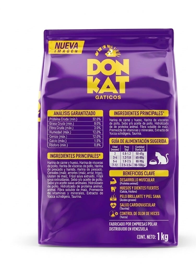 Don Kat 1 Kg Alimento Seco para Gaticos - Crecimiento y Desarrollo Saludable - Miniatura 3