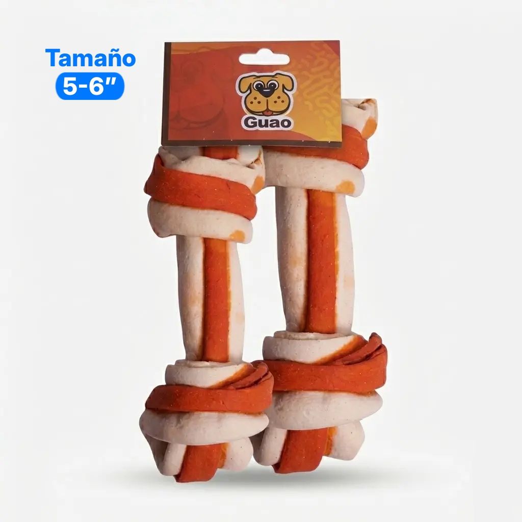 Hueso Cebra Naranja Natural 5-6 Pack 2 Unidades Masticable Perros