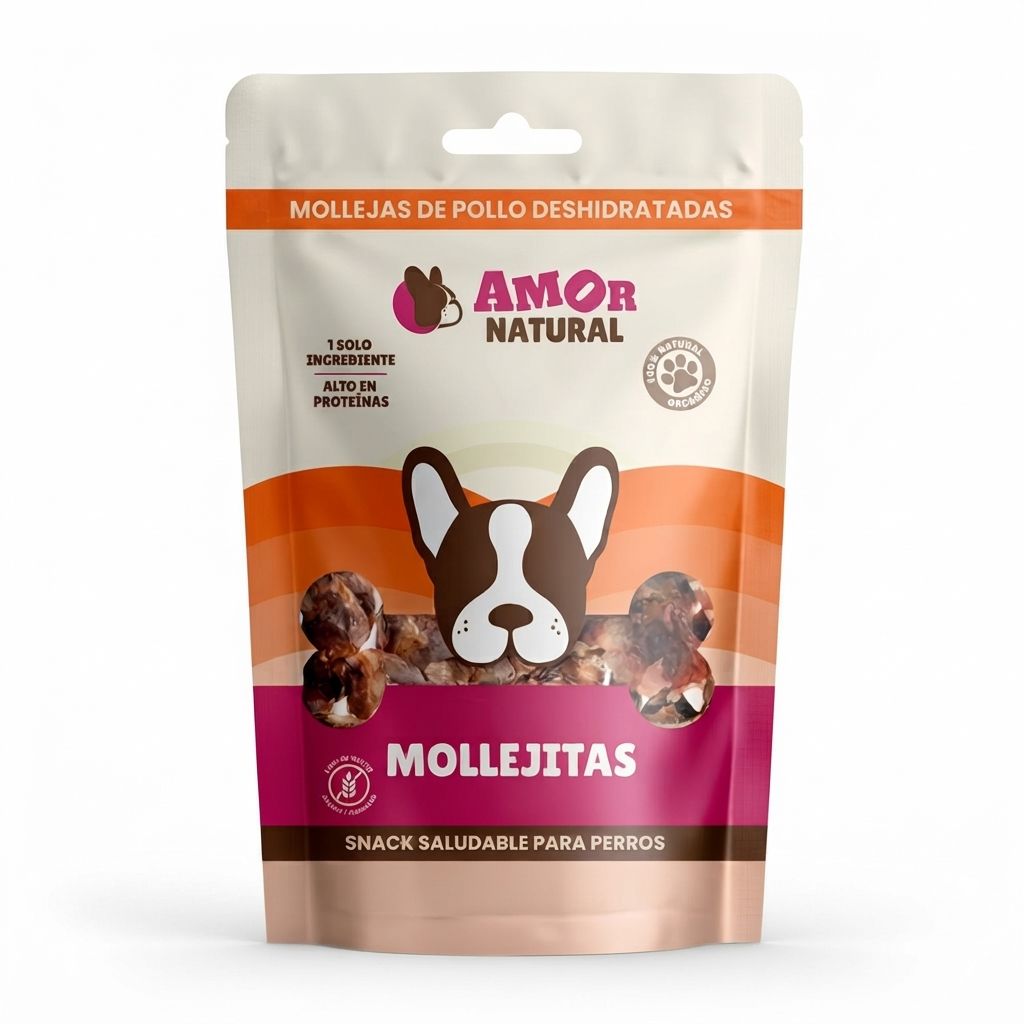 Mollejitas Deshidratadas Amor Natural 40gr | Snack Natural para Perros - Imagen 1