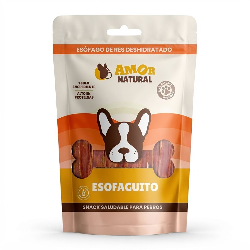Esofaguito Deshidratado Amor Natural 100gr | Snack Natural para Perros - Imagen 1