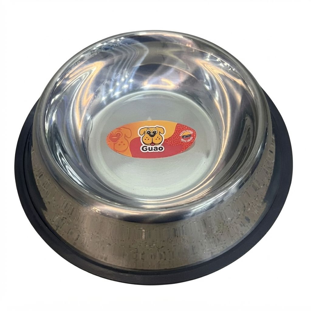 Comedero Metálico Acero Inoxidable 18cm Higiénico Duradero GUAO