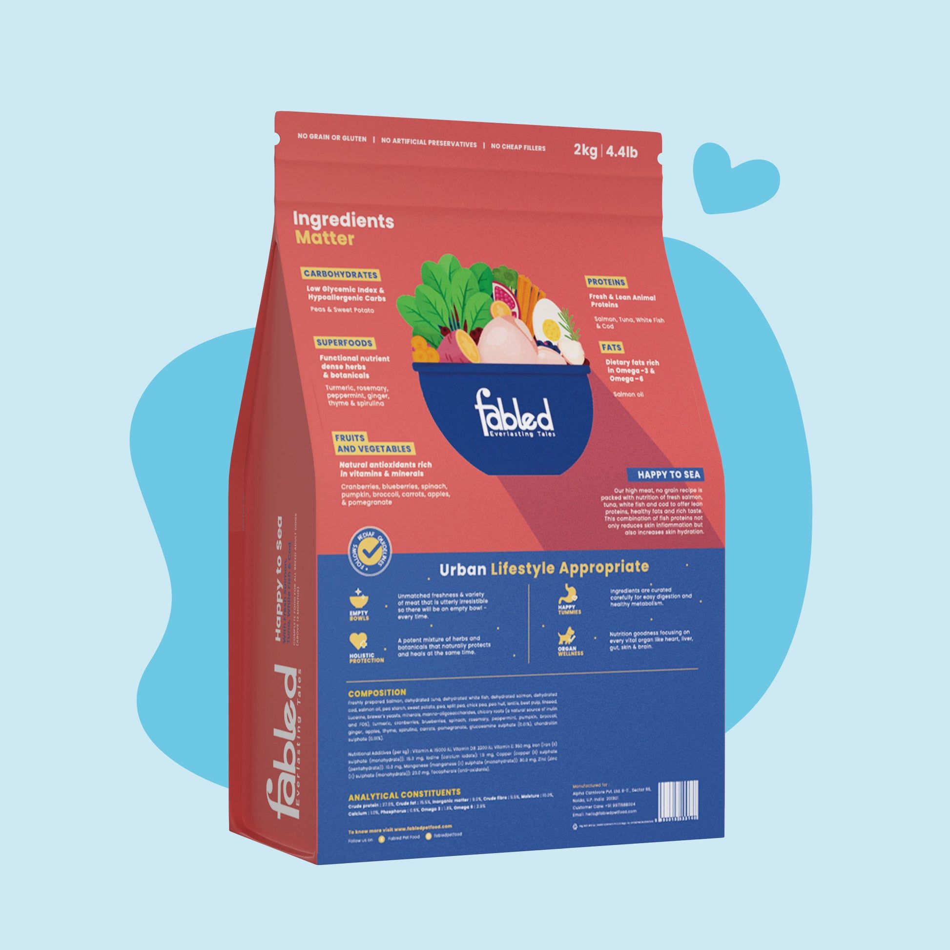 Fabled Happy to Sea 2 Kg - Alimento Sin Cereales con Pescado y Algas para Piel y Pelaje - Miniatura 3