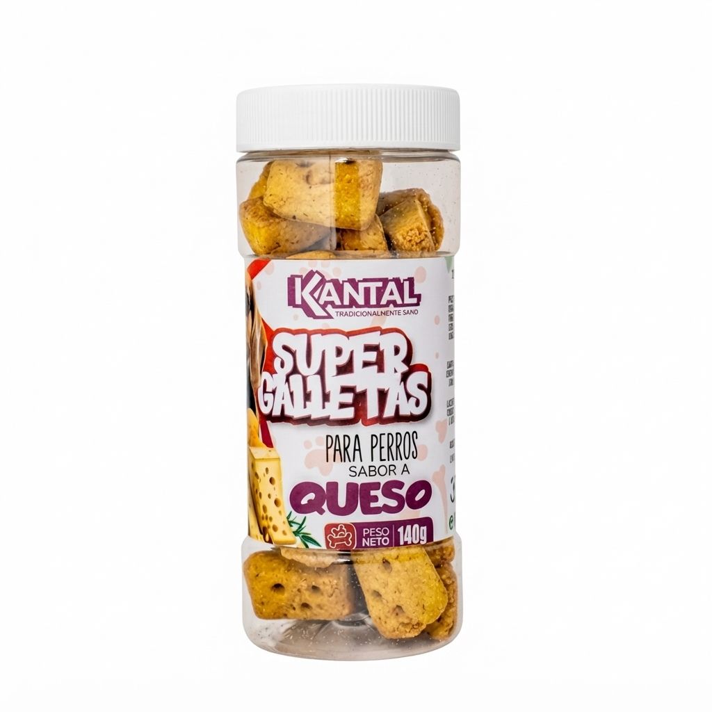 Kantal Super Galletas para Perros sabor a Queso 140 Gr - Deliciosos Premios con Sabor Intenso a Queso - Imagen 1