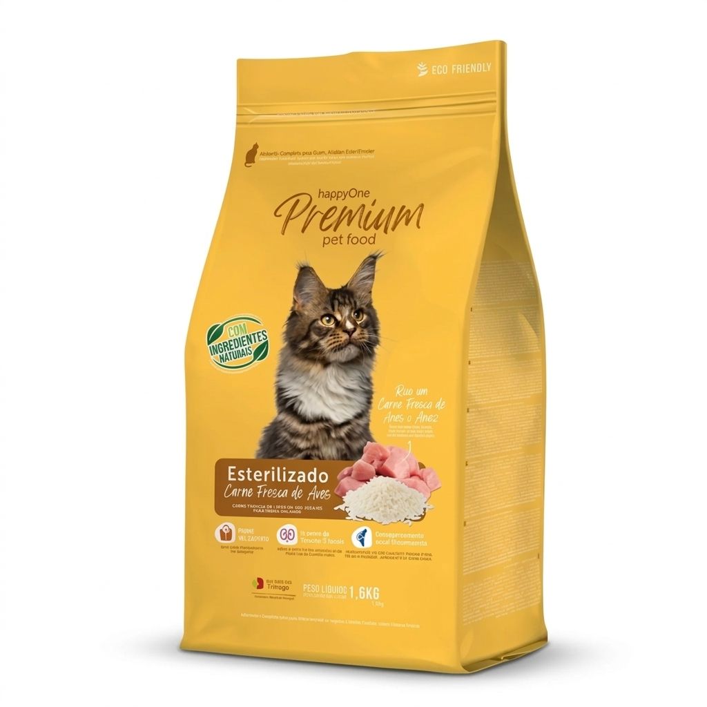 Happy One Premium 1,5 Kg Alimento para Gatos Esterilizados con Carne Fresca  - Imagen 1