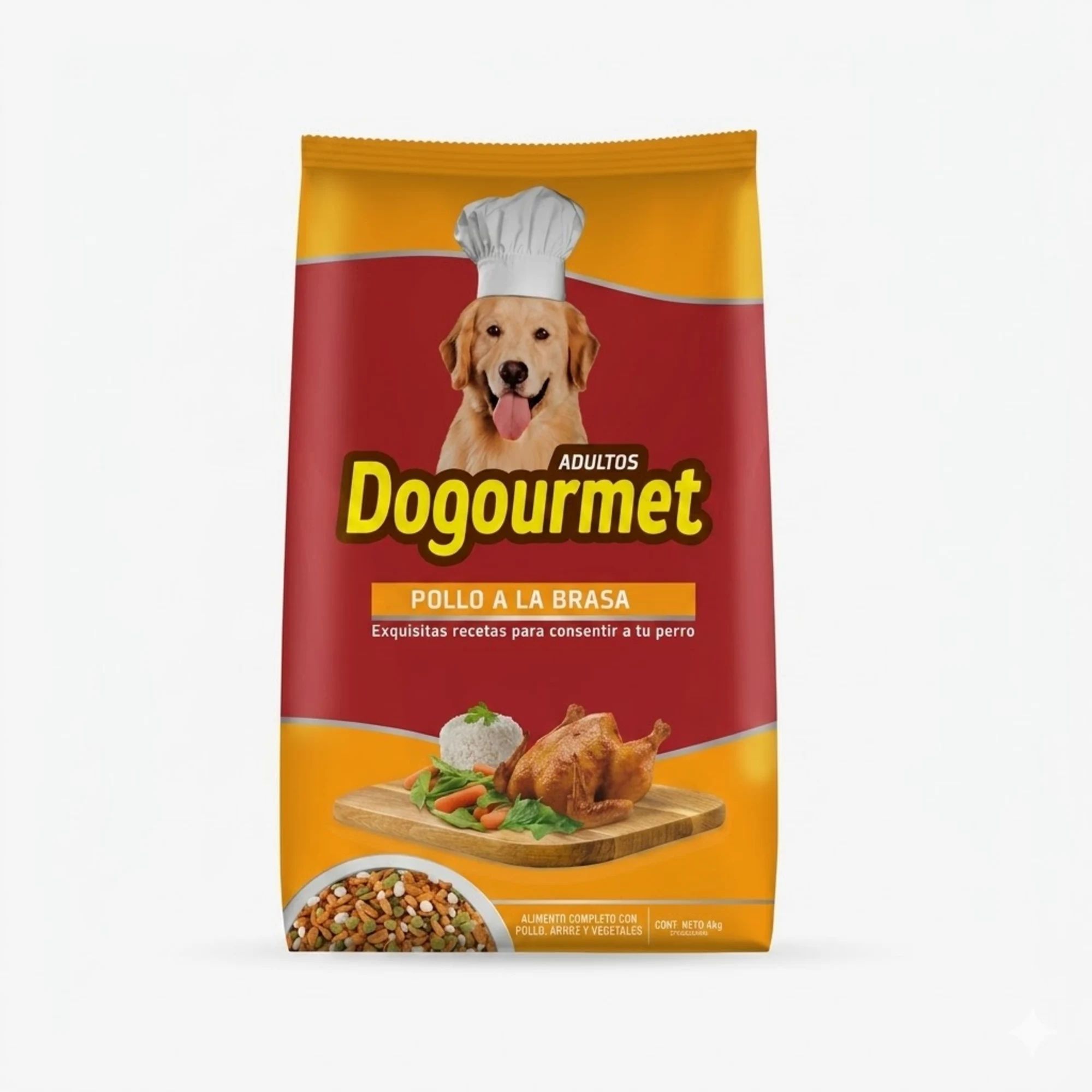 Dogourmet 4 Kg Alimento Seco para Perros Adultos Sabor Pollo a la Brasa  - Imagen 1