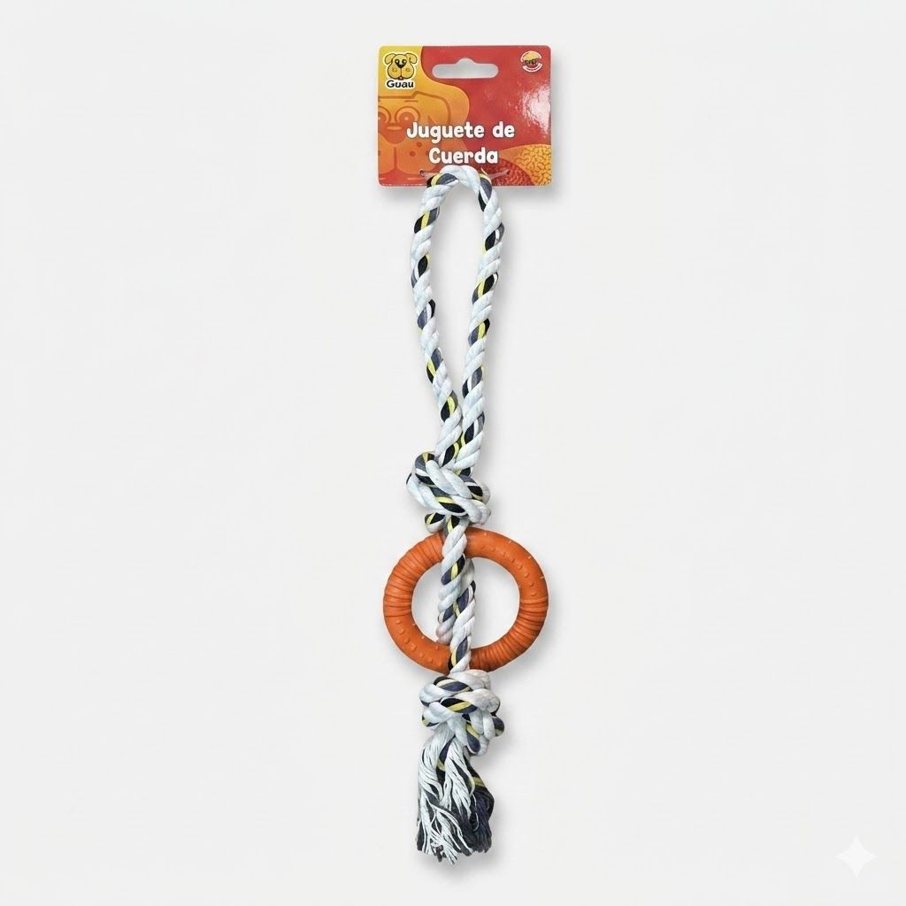 Cuerda Círculo Anillo Doble Nudo GUAO 40cm Resistente Juego Mascotas