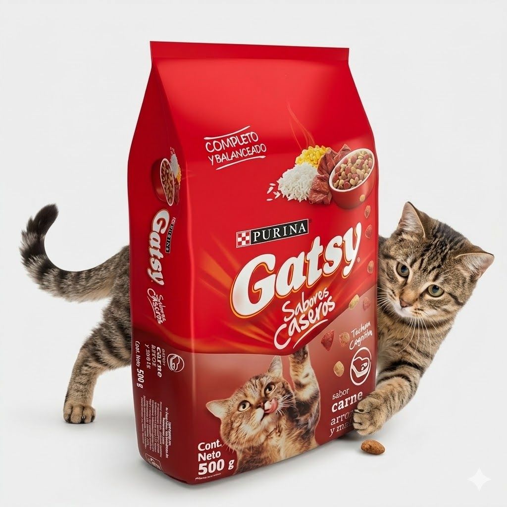 Purina Gatsy 1 Kg Alimento para Gatos Sabor Carne, Arroz y Maíz - Miniatura 2
