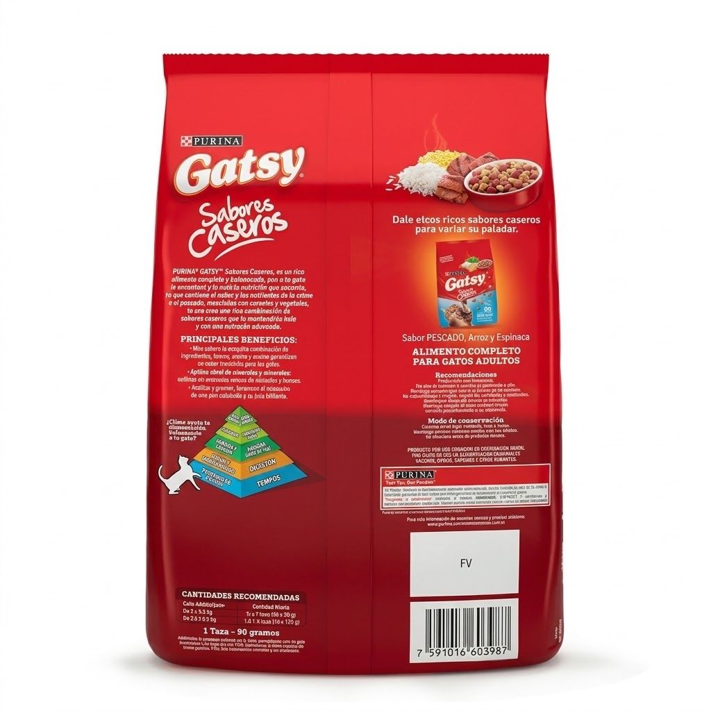 Purina Gatsy 1 Kg Alimento para Gatos Sabor Carne, Arroz y Maíz - Miniatura 3