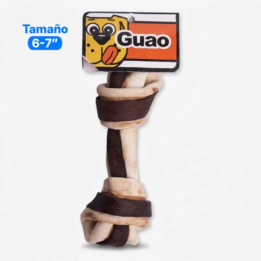 Hueso Carnaza Cebra Café Natural Tamaño 6-7" Masticable Nutritivo Perros
