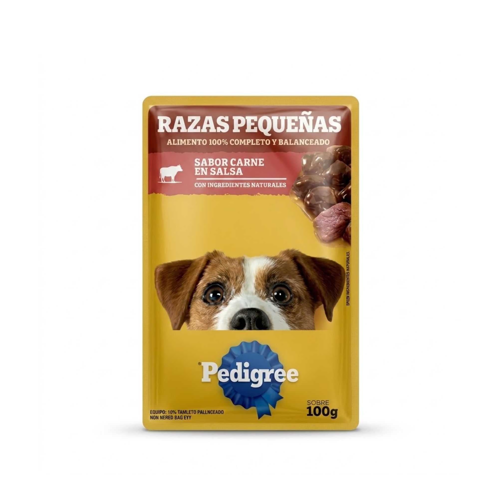 Pedigree Razas Pequeñas Sobre Carne 100 Gr - Trozos en Salsa de Alta Palatabilidad para Mascotas