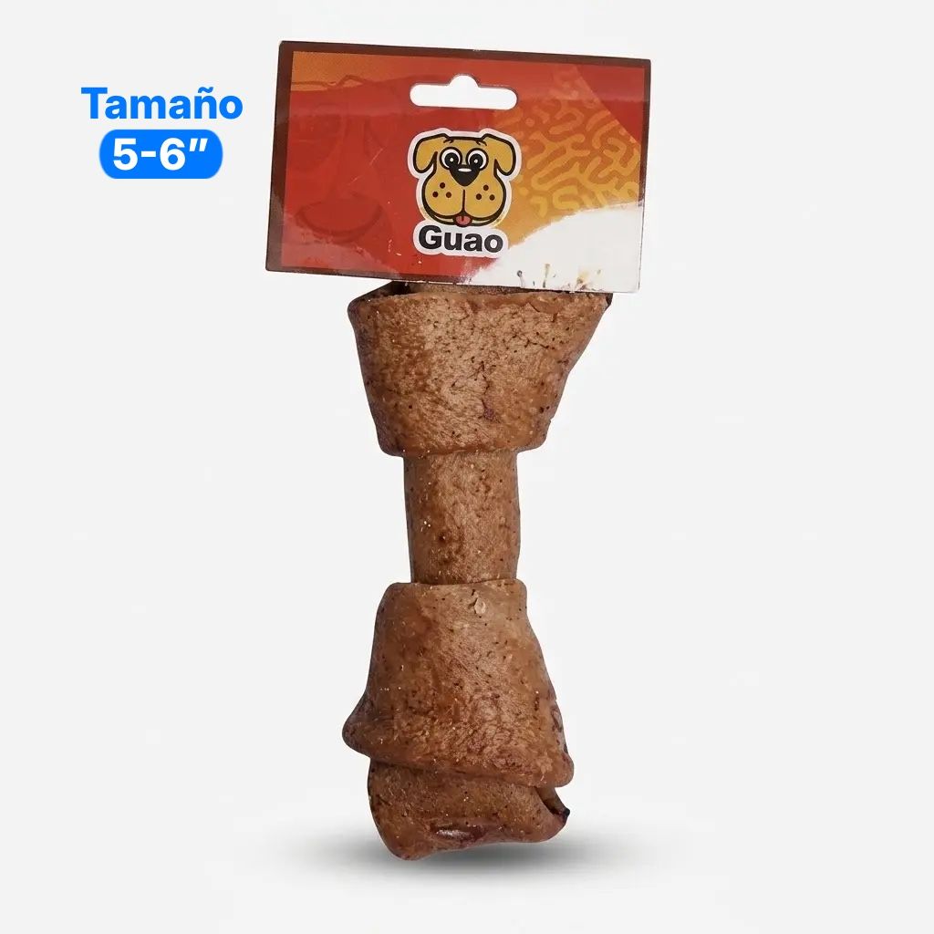 Hueso en Carnaza Carne Natural Tamaño 5-6" Masticable Nutritivo Perros