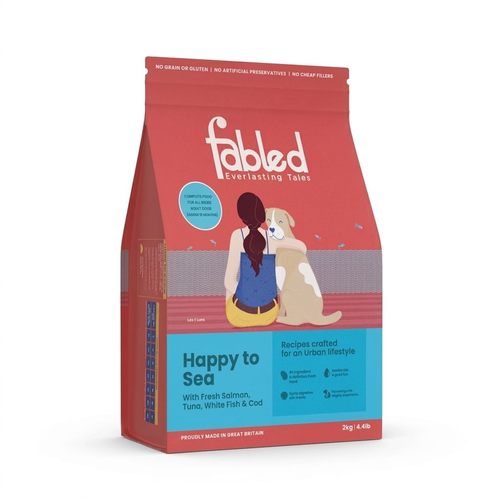 Fabled Happy to Sea 2 Kg - Alimento Sin Cereales con Pescado y Algas para Piel y Pelaje