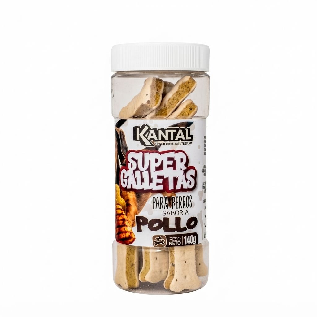 Kantal Super Galletas para Perros sabor a Pollo 140 Gr - Snack Saludable para Recompensa Diaria - Imagen 1