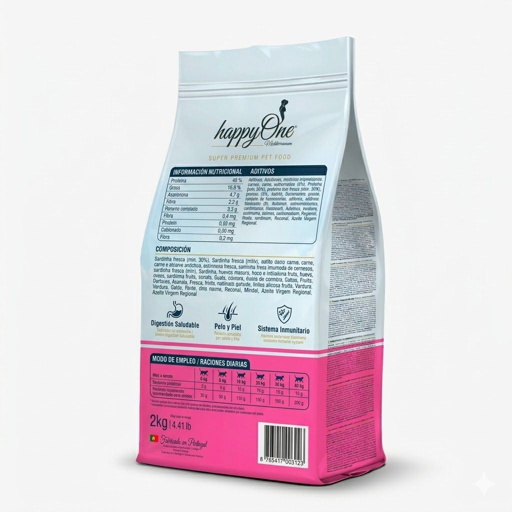 Happy One Super Premium 2 Kg Alimento para Gatos Esterilizados Sabor Sardina - Miniatura 2