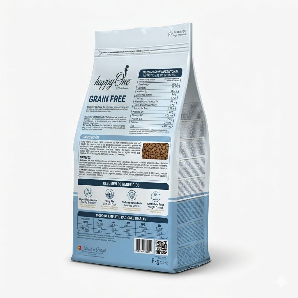 Happy One Super Premium 2 kg Alimento para Gatos Esterilizados Nutrición Superior - Miniatura 2
