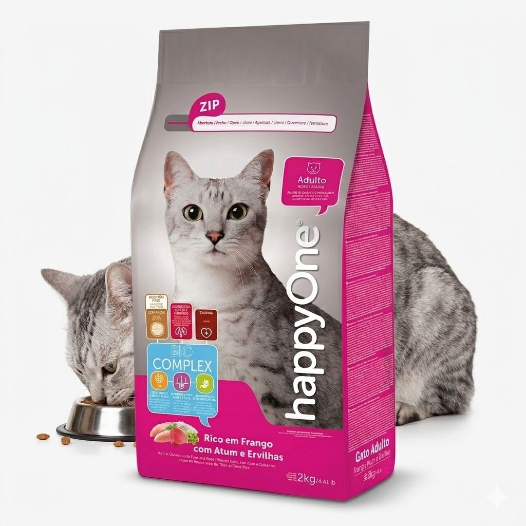 Happy One 2 Kg Alimento para Gatos Adultos Sabor Atún y Pollo  - Miniatura 3