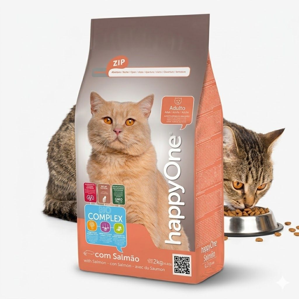 Happy One 2 Kg Alimento para Gatos Adultos Sabor Salmón - Omega 3 y 6  - Miniatura 3