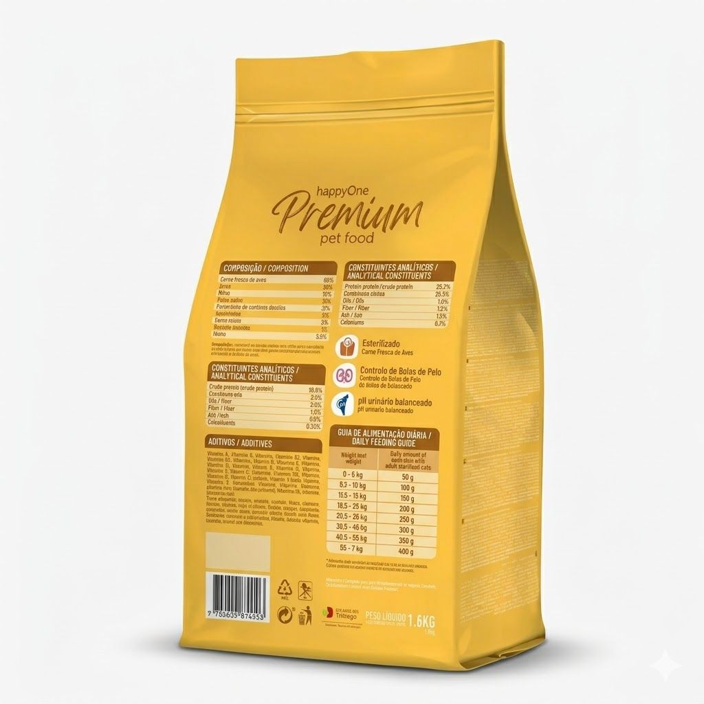 Happy One Premium 1,5 Kg Alimento para Gatos Esterilizados con Carne Fresca  - Miniatura 2