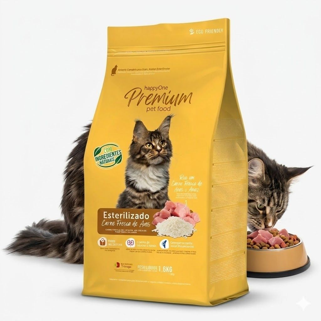 Happy One Premium 1,5 Kg Alimento para Gatos Esterilizados con Carne Fresca  - Miniatura 3