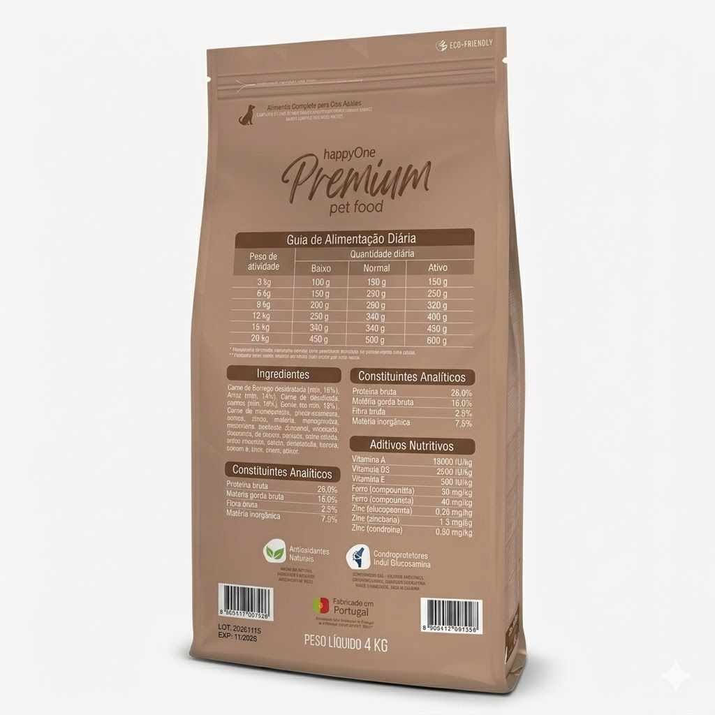 Happy One 4 Kg Alimento Seco para Perros Hipoalegenicos sabor a Cordero Fresco Premium Bolsa de4 Kg - Miniatura 2