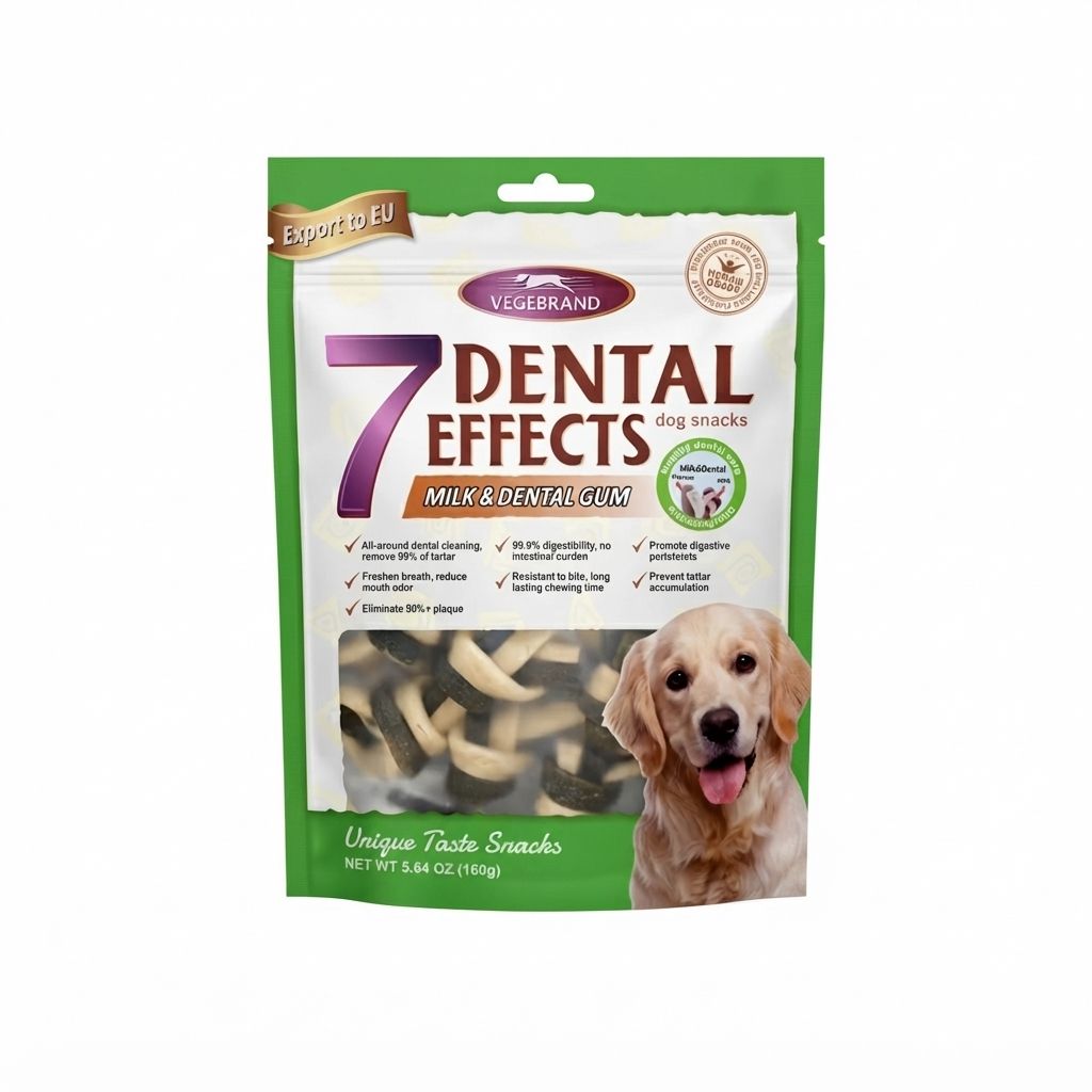 Snack dental sabor a leche para perros con siete beneficios 60 gr - Imagen 1