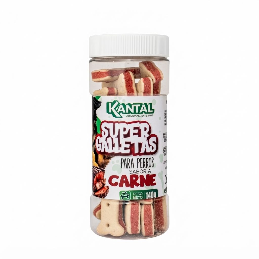 Kantal Super Galletas para Perros sabor a Carne 140 Gr - Galletas Crujientes de Alta Palatabilidad - Imagen 1