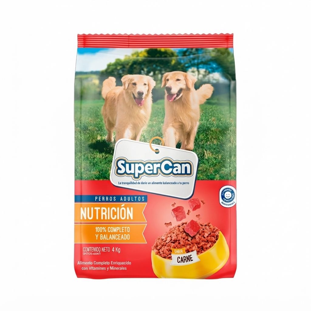 Supercan Carne y Hueso 2 Kg - Alimento para Perros Adultos Sabor Tradicional a Carne - Imagen 1