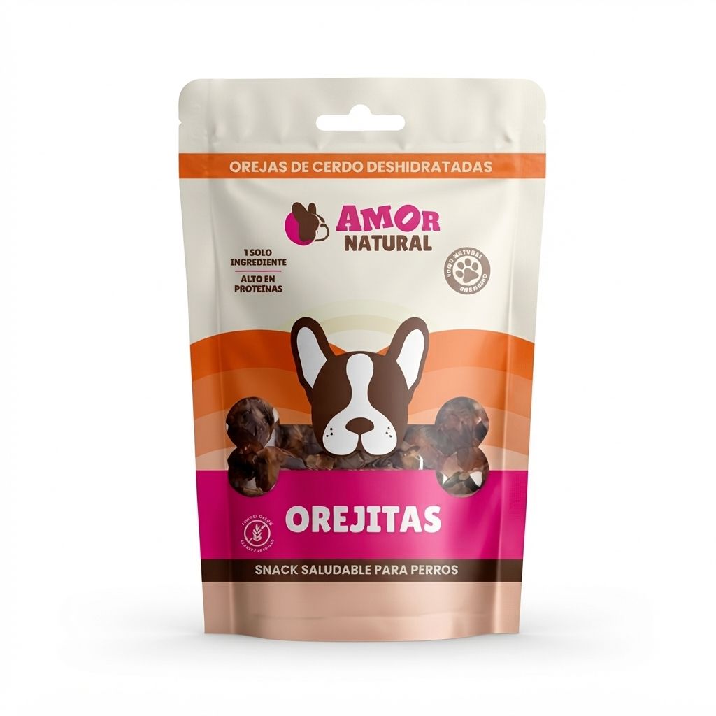 Orejitas Deshidratadas Amor Natural 100gr | Premio Natural para Mascotas - Imagen 1