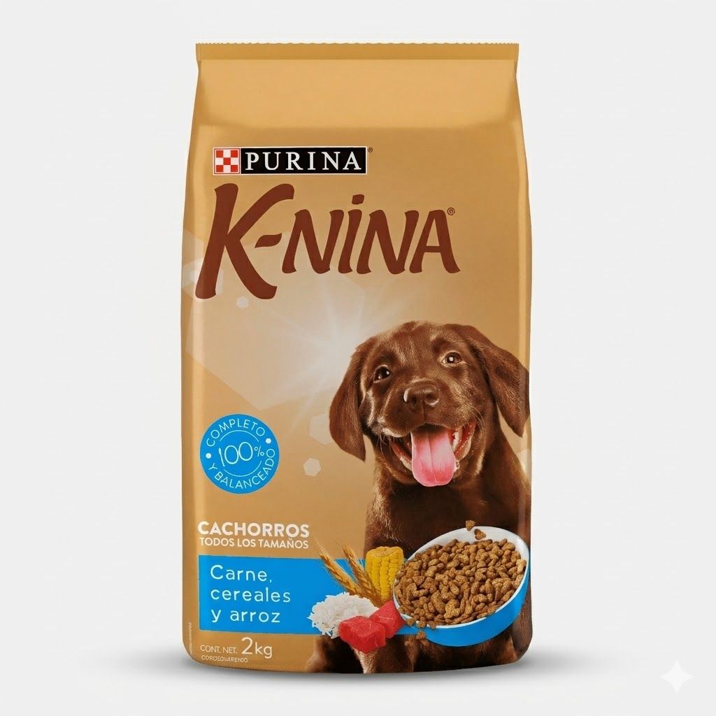 K-Nina Cachorros Carne y Arroz 1 Kg - Alimento para el Crecimiento Saludable de Cachorros con Proteína de Carne - Miniatura 2