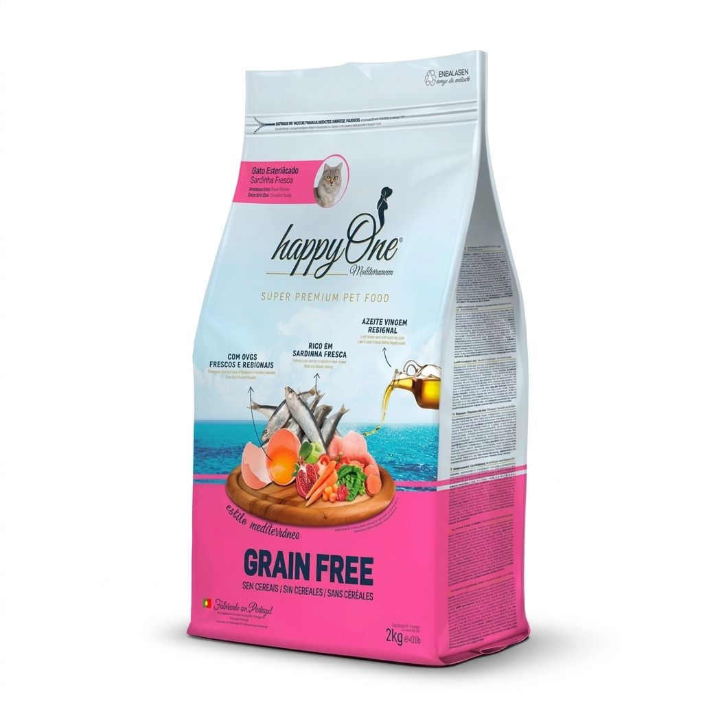 Happy One Super Premium 2 Kg Alimento para Gatos Esterilizados Sabor Sardina - Imagen 1