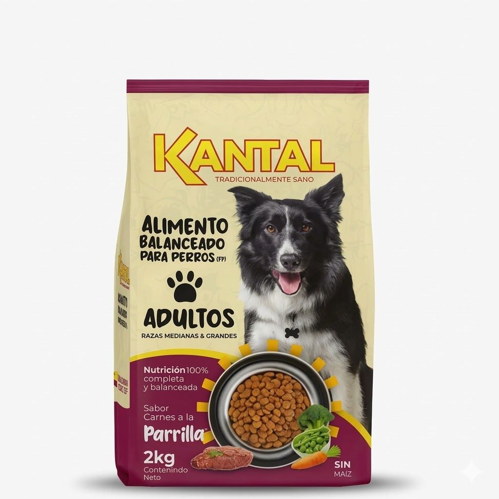 Kantal Alimento Balanceado para Perros sabor a Carne a la Parrilla 2 Kg - Nutrición Completa y Gran Sabor - Miniatura 2