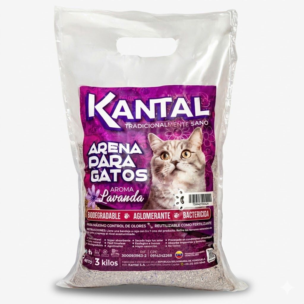 Kantal Arena Sanitaria para Gatos con Aroma a Lavanda Fresca 3 kg - Miniatura 2