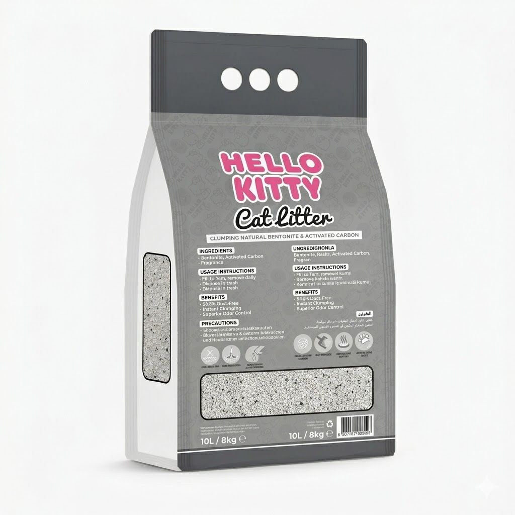 Kantal Hello Kitty Arena para Gatos con Carbón Activado 4.2 kg - Control Total de Olores - Miniatura 3