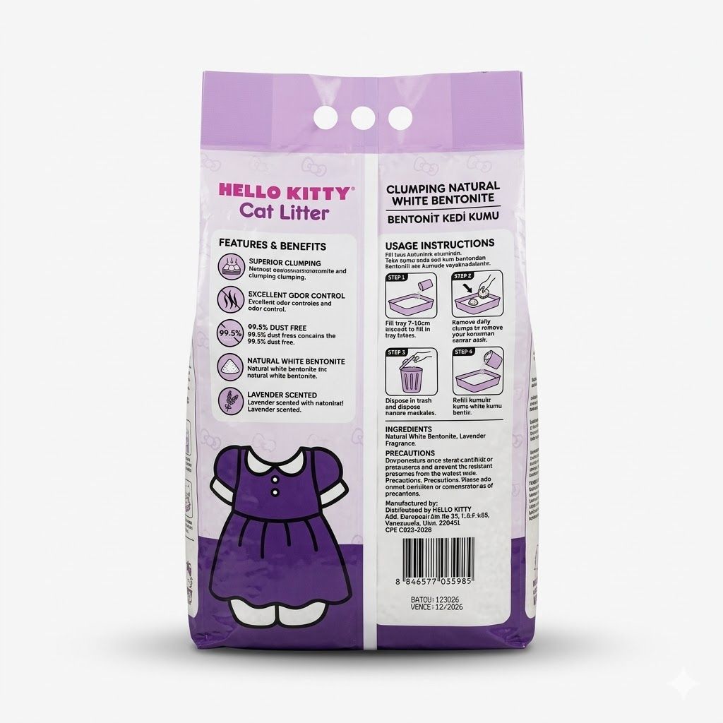 Kantal Hello Kitty Arena para Gatos con Aroma a Lavanda 8.4 kg - Formato Ahorro  - Miniatura 3
